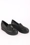 Women's Genuine Leather Padded Sole Buckle Detailed Casual Comfort Shoes Black - 2