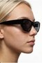 Corvina — Black Frame Narrow Oval/Cat-Eye Sunglasses |   Black (Smoke) Lens Uv400 - 2