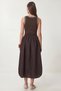 Flexible Knitted Top and Poplin Skirt Dress Lub0370 Brown - 6