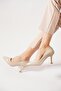 Sarna heeled women's stiletto beige patent leather - 5