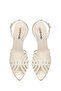 Women's Cream Ankle Buckle High Thin Heeled Leather Sandals 26Sfd121816 - 6