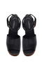 Women's Black Ankle Buckle Platform Thick Heeled Leather Sandals 26Sfd420818 - 5