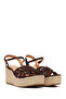 Women's Brown Ankle Buckle Braided Wedge Heeled Espadrille Sandals 26Sfe450629 - 2