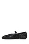 Women's Black Metallic Ballerinas 26Pfe494732 - 3