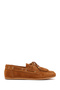 Women's Tan Tasseled Suede Leather Loafer 26Pfd221110