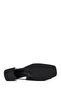 Women's Black Ankle Buckle Open Back Short Thick Heeled Patent Leather Shoes 25Sfd182616 - 5