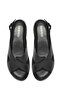 Women's Black Buckle Comfort Leather Sandals 26Sfd411618 - 4