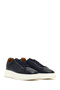 Men's Navy Blue Lace-Up Thick Soled Genuine Leather Sneaker, Winter Sports Shoes 25Wfd632318 - 3