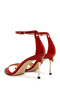 Women's Red Ankle Strap High Thin Heels Patent Leather Genuine Leather Shoes 25Sfd120216 - 6