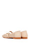Women's Beige Buckle Leather Ballerinas 26Pfd350818 - 6