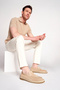 Men's Beige Suede Leather Casual Loafers 26Sfd828110 - 6