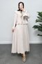 Wide Collar Skirt Suit Y0091 - Stone Color - 3