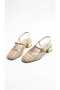 Women's Multi-Colored Fabric Back Open Summer Short Heel Shoes - 2