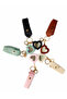 Women's Brown Heart Mirrored Lipstick Bag Charm