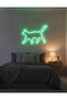 Kedi Figürlü LED Neon Duvar Tablosu | Yeşil Aydınlatmalı Modern Dekor | Farklı Boyut - 3