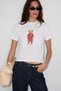 Umayana Women's Soft and 100% Organic Cotton World Cup Special Printed White T-Shirt - 3