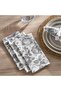 English Garden 4piece Cotton Printed Napkin Set 45x45cm - Grey