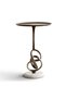 Alessa Accent Table Marble - White & Antique Gold - 5