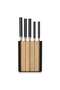 Runo 5-piece Knife Block Set -black & Chrome - 3