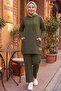 Double Pocket Hooded Double Suit 1668 - Green - 4