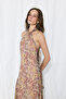 Trace Collection Halter Neck Long Chiffon Evening Dress - Purple - 2