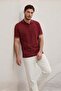 Claret Red Polo Collar Men's T-Shirt 6113