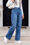 Multi-Pocket High Waist Jeans - Blue