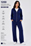 Women's Modal Zippered Hooded Top and Bottom Set Comfortable Full Fit