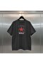 Rock Digital Printed Oversize Black T-Shirt
