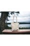 In School, in the Market, on the Beach, Daily Duck Fabric Cream Cloth Shoulder Bag |   Suitable for Punch and Handicraft Processing - 8