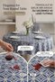 Premium Quality Blue White Round Tablecloth Geometric Pattern Stain Resistant Fabric Stylish Living Room Cover - 3