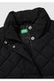 Girl's black high-neck quilted vest with side pockets - 3
