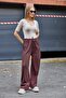 Woman's loose flowing trousers brown - 3