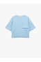 Applique Detailed Textured Crew Neck Short Sleeve T-Shirt - 3