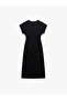 Wrap Fabric Textured Short Sleeve Long V Neck Dress - 5