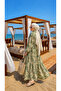 Women's Buttoned Modal Fabric Flowy Long Dress Green - 4