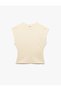Cotton Drape Detailed Crew Neck Sleeveless T-Shirt - 3