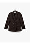 Long Sleeve Buttoned Double-Breasted Oversized Blazer Jacket with Pockets - 4