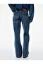 Regular Waist Spanish Flare Denim Trousers with Belted Pockets - Flare Jeans - 3