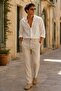 Beige Basic Men's Trousers E6576