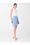 Light Blue Mini Skirt with Metal Accessory Detail - 3
