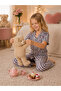 Mother-Daughter Matching Striped Heart Pattern Pajamas Set Short Sleeve Cotton Home Wear - 2