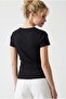 2121 Women's 100% Cotton Camisole Button Detailed T-Shirt Black - 4