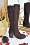 Brown Thick Heeled Women's Boots G674252009 - 6