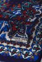 Ecru Cobalt Blue Tulip Voile Silk Scarf - 3