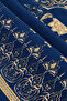 Navy Blue Mandala Pattern Embossed Special Woven Prayer Rug - 2