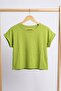 Basic Crew Neck Women's T-Shirt with Folded Sleeves - 7