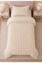 Loria Single Plush Bedspread 160X220Cm - Wellsoft Soft Textured Cream - 3