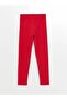 Kids Red Basic Girls' Leggings with Elastic Waist