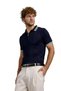 Men's T-Shirt Dpp Striped Tricot Navy Blue Slim Fit Polo Collar Knitwear - 5